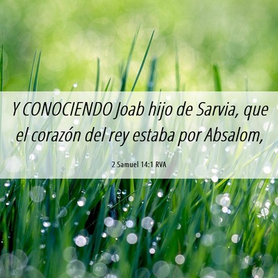 Picture 06 - 2 Samuel 14:1 RVA - Y CONOCIENDO Joab hijo de Sarvia, que el corazón - Bible Verse Picture