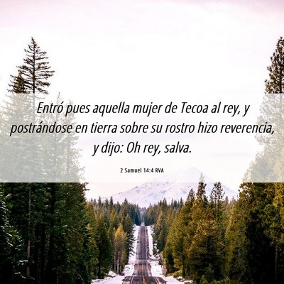 Picture 06 - 2 Samuel 14:4 RVA - Entró pues aquella mujer de Tecoa al rey, y - Bible Verse Picture