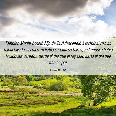 Picture 06 - 2 Samuel 19:24 RVA - También Mephi-boseth hijo de Saúl descendió á - Bible Verse Picture