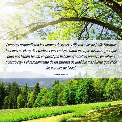 Picture 06 - 2 Samuel 19:43 RVA - Entonces respondieron los varones de Israel, y - Bible Verse Picture