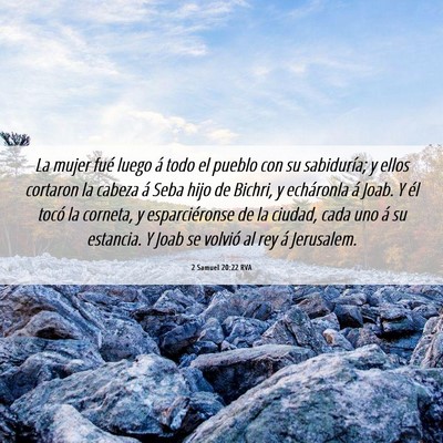 Picture 06 - 2 Samuel 20:22 RVA - La mujer fué luego á todo el pueblo con su - Bible Verse Picture