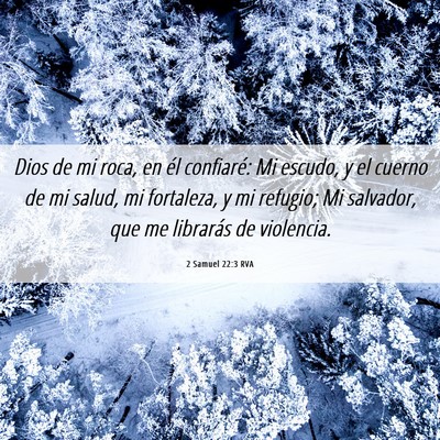 Picture 06 - 2 Samuel 22:3 RVA - Dios de mi roca, en él confiaré: Mi escudo, y - Bible Verse Picture