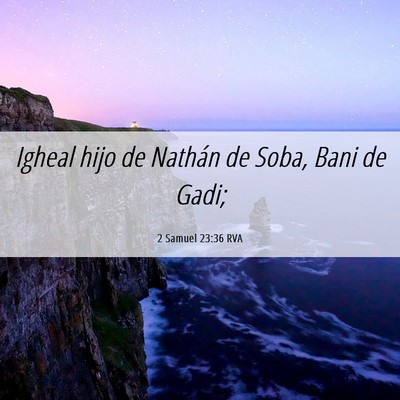 Picture 06 - 2 Samuel 23:36 RVA - Igheal hijo de Nathán de Soba, Bani de - Bible Verse Picture
