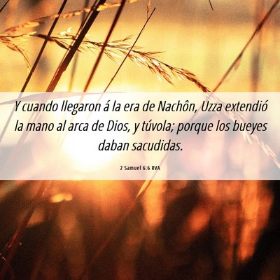 Picture 06 - 2 Samuel 6:6 RVA - Y cuando llegaron á la era de Nachôn, Uzza - Bible Verse Picture