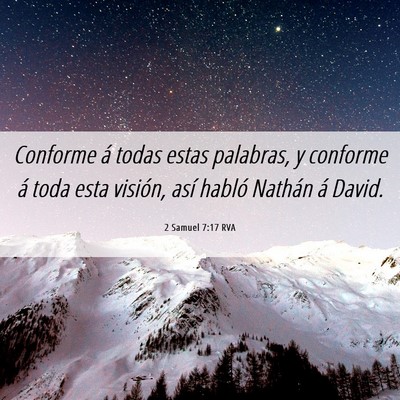 Picture 06 - 2 Samuel 7:17 RVA - Conforme á todas estas palabras, y conforme á - Bible Verse Picture
