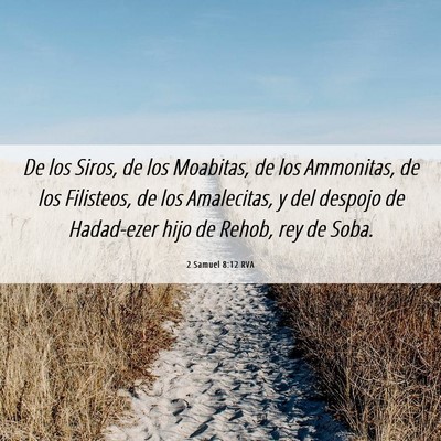 Picture 06 - 2 Samuel 8:12 RVA - De los Siros, de los Moabitas, de los Ammonitas, - Bible Verse Picture