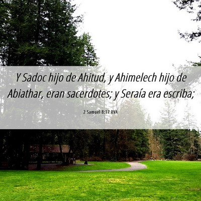 Picture 06 - 2 Samuel 8:17 RVA - Y Sadoc hijo de Ahitud, y Ahimelech hijo de - Bible Verse Picture