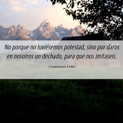 Picture 06 - 2 Tesalonicenses 3:9 RVA - No porque no tuviésemos potestad, sino por daros - Bible Verse Picture