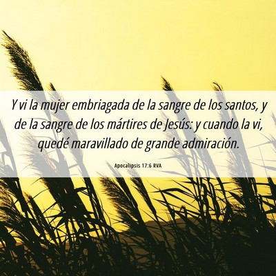 Picture 06 - Apocalipsis 17:6 RVA - Y vi la mujer embriagada de la sangre de los - Bible Verse Picture