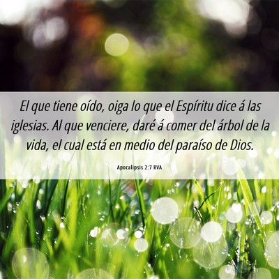Picture 06 - Apocalipsis 2:7 RVA - El que tiene oído, oiga lo que el Espíritu dice - Bible Verse Picture