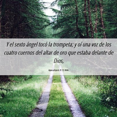 Picture 06 - Apocalipsis 9:13 RVA - Y el sexto ángel tocó la trompeta; y oí una - Bible Verse Picture