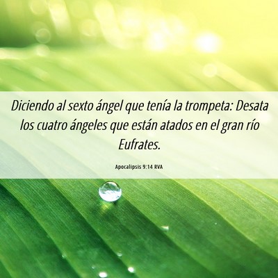 Picture 06 - Apocalipsis 9:14 RVA - Diciendo al sexto ángel que tenía la trompeta: - Bible Verse Picture