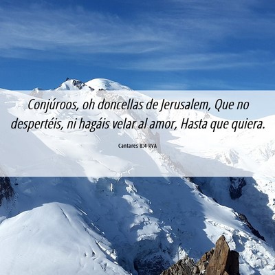 Picture 06 - Cantares 8:4 RVA - Conjúroos, oh doncellas de Jerusalem, Que no - Bible Verse Picture