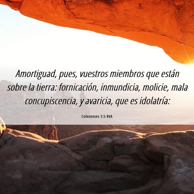 Picture 06 - Colosenses 3:5 RVA - Amortiguad, pues, vuestros miembros que están - Bible Verse Picture