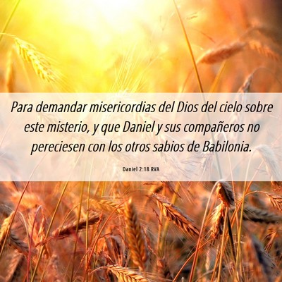 Picture 06 - Daniel 2:18 RVA - Para demandar misericordias del Dios del cielo - Bible Verse Picture