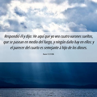 Picture 06 - Daniel 3:25 RVA - Respondió él y dijo: He aquí que yo veo cuatro - Bible Verse Picture