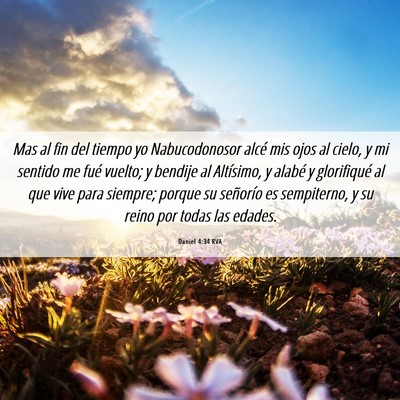Picture 06 - Daniel 4:34 RVA - Mas al fin del tiempo yo Nabucodonosor alcé mis - Bible Verse Picture