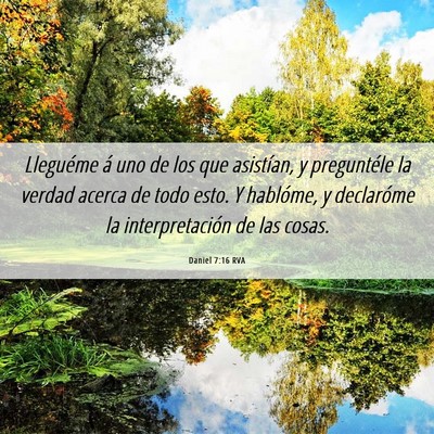Picture 06 - Daniel 7:16 RVA - Lleguéme á uno de los que asistían, y - Bible Verse Picture