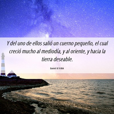 Picture 06 - Daniel 8:9 RVA - Y del uno de ellos salió un cuerno pequeño, el - Bible Verse Picture