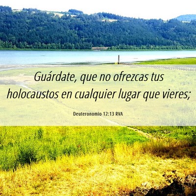 Picture 06 - Deuteronomio 12:13 RVA - Guárdate, que no ofrezcas tus holocaustos en - Bible Verse Picture