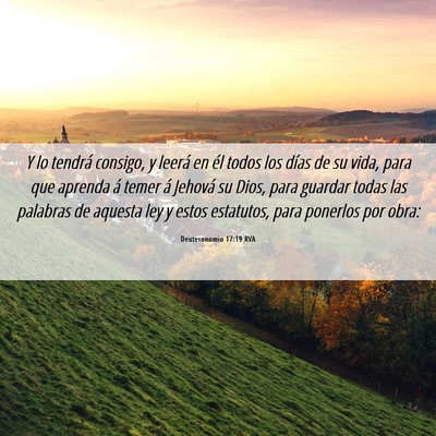 Picture 06 - Deuteronomio 17:19 RVA - Y lo tendrá consigo, y leerá en él todos los - Bible Verse Picture