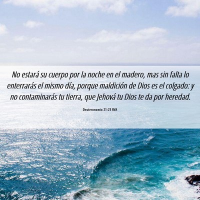 Picture 06 - Deuteronomio 21:23 RVA - No estará su cuerpo por la noche en el madero, - Bible Verse Picture