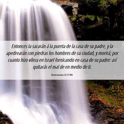 Picture 06 - Deuteronomio 22:21 RVA - Entonces la sacarán á la puerta de la casa de - Bible Verse Picture
