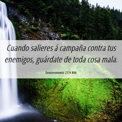 Picture 06 - Deuteronomio 23:9 RVA - Cuando salieres á campaña contra tus enemigos, - Bible Verse Picture