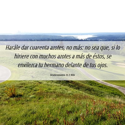 Picture 06 - Deuteronomio 25:3 RVA - Harále dar cuarenta azotes, no más: no sea que, - Bible Verse Picture