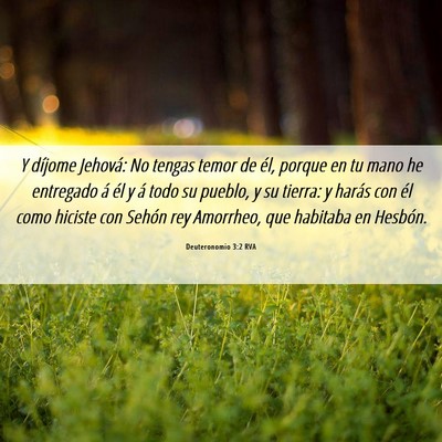 Picture 06 - Deuteronomio 3:2 RVA - Y díjome Jehová: No tengas temor de él, porque - Bible Verse Picture