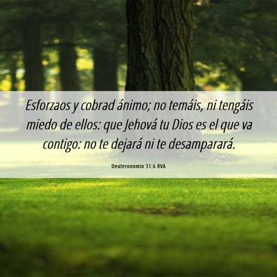 Picture 06 - Deuteronomio 31:6 RVA - Esforzaos y cobrad ánimo; no temáis, ni - Bible Verse Picture