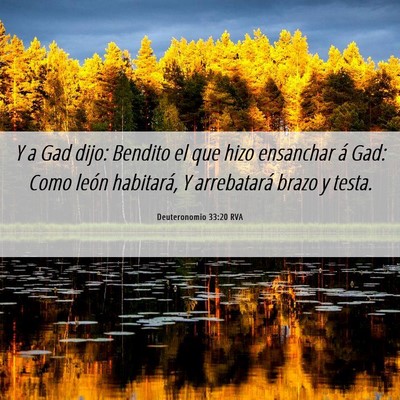 Picture 06 - Deuteronomio 33:20 RVA - Y a Gad dijo: Bendito el que hizo ensanchar á - Bible Verse Picture