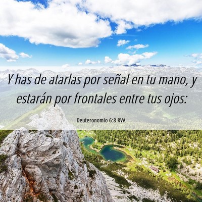 Picture 06 - Deuteronomio 6:8 RVA - Y has de atarlas por señal en tu mano, y - Bible Verse Picture
