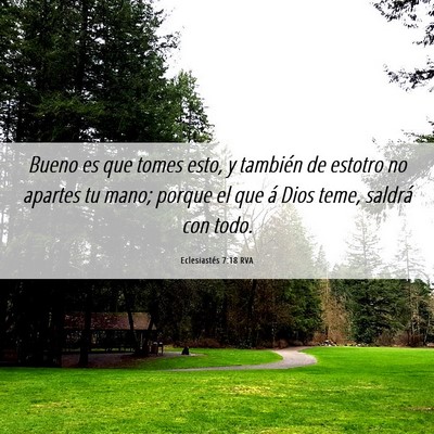 Picture 06 - Eclesiastés 7:18 RVA - Bueno es que tomes esto, y también de estotro no - Bible Verse Picture