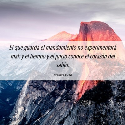 Picture 06 - Eclesiastés 8:5 RVA - El que guarda el mandamiento no experimentará - Bible Verse Picture