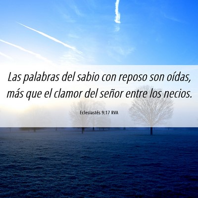 Picture 06 - Eclesiastés 9:17 RVA - Las palabras del sabio con reposo son oídas, - Bible Verse Picture