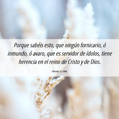 Picture 06 - Efesios 5:5 RVA - Porque sabéis esto, que ningún fornicario, ó - Bible Verse Picture