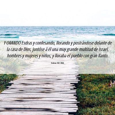 Picture 06 - Esdras 10:1 RVA - Y ORANDO Esdras y confesando, llorando y - Bible Verse Picture