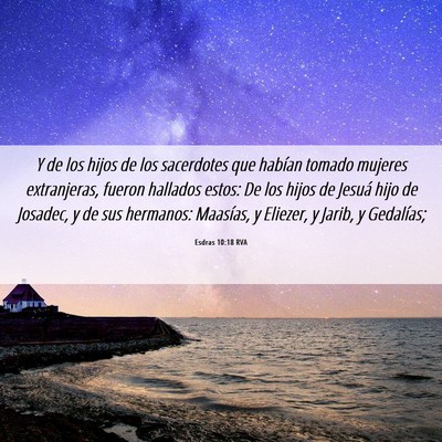 Picture 06 - Esdras 10:18 RVA - Y de los hijos de los sacerdotes que habían - Bible Verse Picture