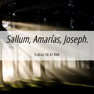 Picture 06 - Esdras 10:42 RVA - Sallum, Amarías, - Bible Verse Picture