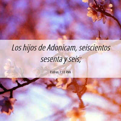 Picture 06 - Esdras 2:13 RVA - Los hijos de Adonicam, seiscientos sesenta y - Bible Verse Picture