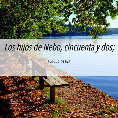 Picture 06 - Esdras 2:29 RVA - Los hijos de Nebo, cincuenta y - Bible Verse Picture