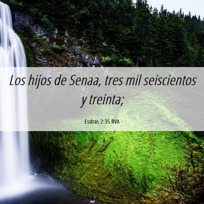 Picture 06 - Esdras 2:35 RVA - Los hijos de Senaa, tres mil seiscientos y - Bible Verse Picture