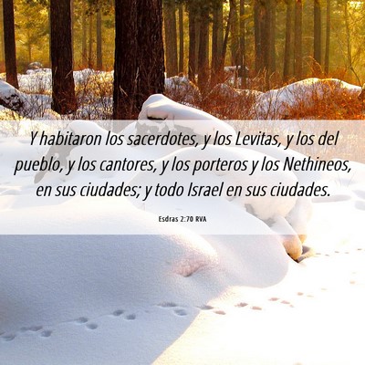 Picture 06 - Esdras 2:70 RVA - Y habitaron los sacerdotes, y los Levitas, y los - Bible Verse Picture