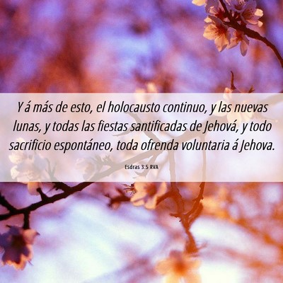 Picture 06 - Esdras 3:5 RVA - Y á más de esto, el holocausto continuo, y las - Bible Verse Picture