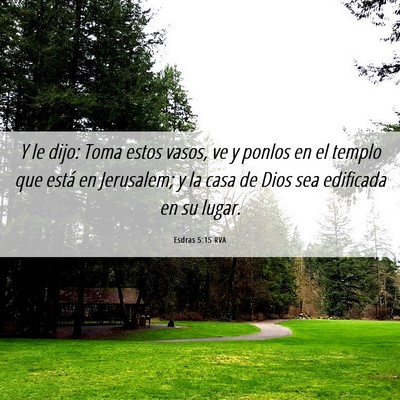 Picture 06 - Esdras 5:15 RVA - Y le dijo: Toma estos vasos, ve y ponlos en el - Bible Verse Picture