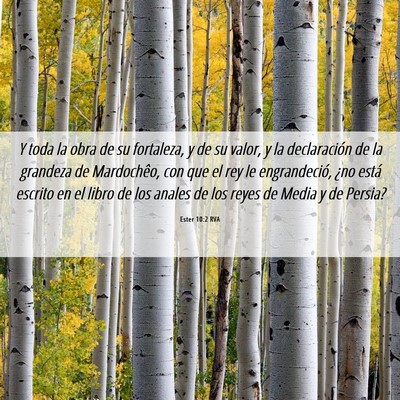 Picture 06 - Ester 10:2 RVA - Y toda la obra de su fortaleza, y de su valor, y - Bible Verse Picture