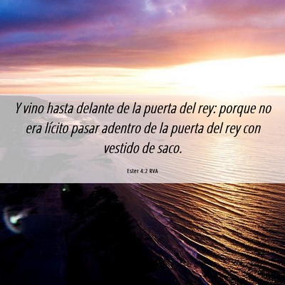 Picture 06 - Ester 4:2 RVA - Y vino hasta delante de la puerta del rey: porque - Bible Verse Picture