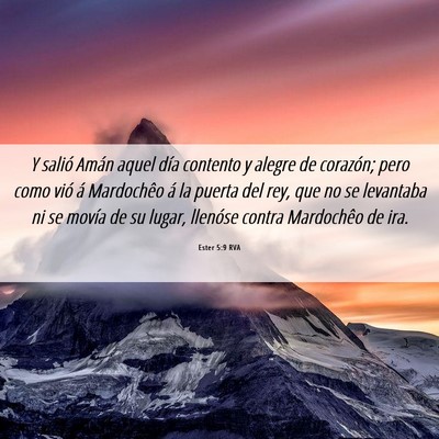 Picture 06 - Ester 5:9 RVA - Y salió Amán aquel día contento y alegre de - Bible Verse Picture