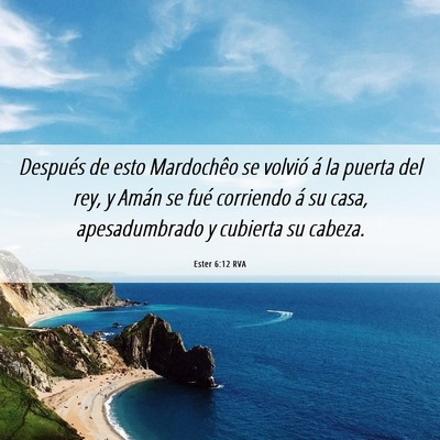 Picture 06 - Ester 6:12 RVA - Después de esto Mardochêo se volvió á la - Bible Verse Picture